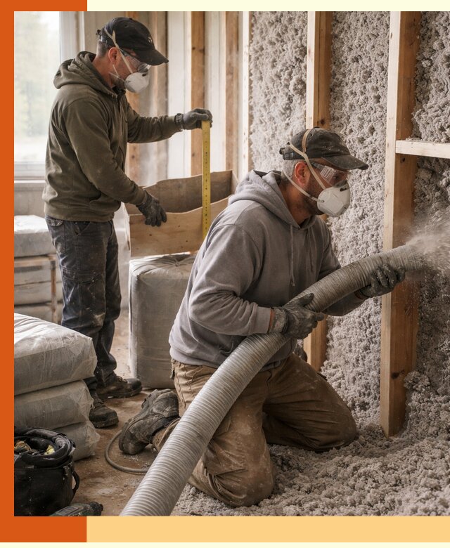 Утепление таунхауса эковатой в Выксе для максимально теплых стен