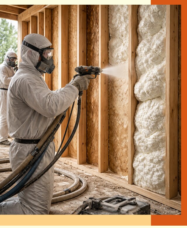 Утепление каркасного дома ППУ в Выксе от 2904 руб./м2 — работа под ключ | ТепломастерВкс