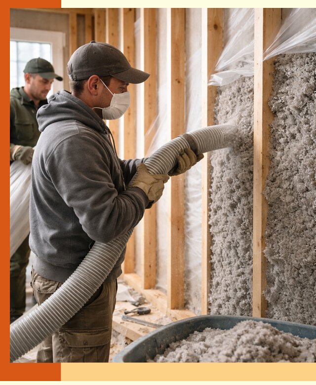 Утепление каркасного дома эковатой в Выксе — качественно и надолго