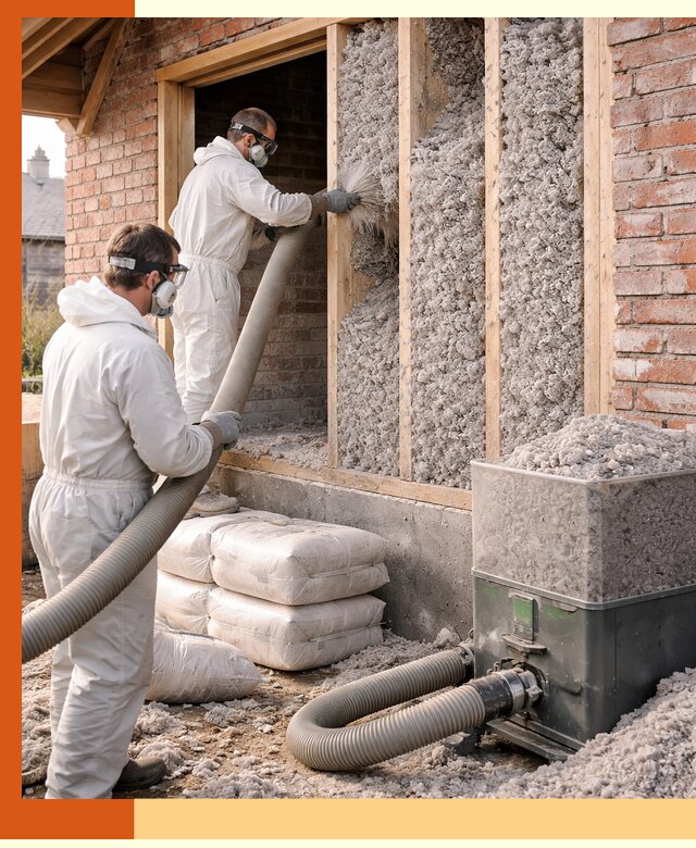 Утепление кирпичного дома эковатой в Выксе