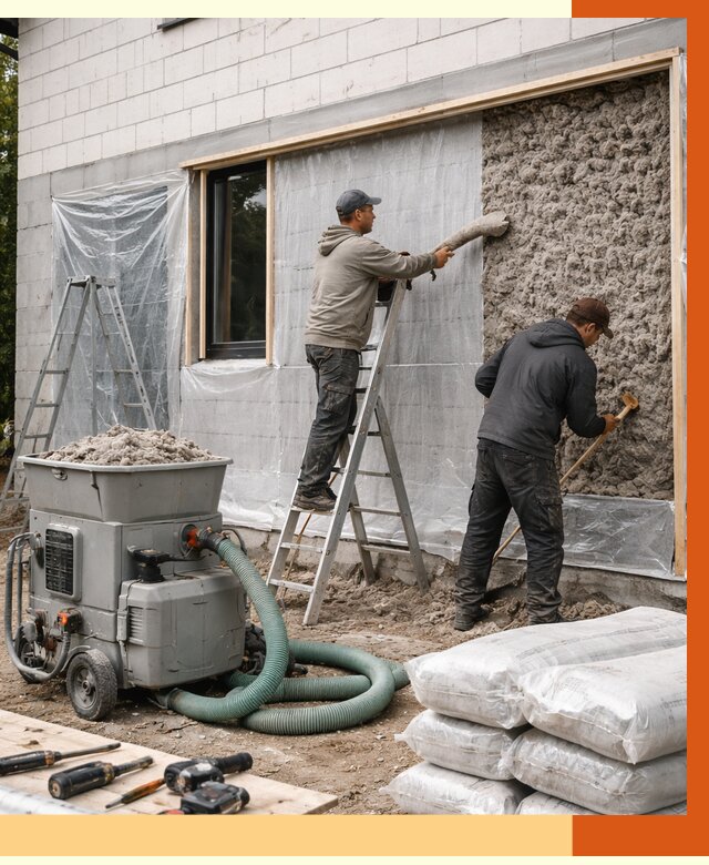 Утепление дома из газобетона эковатой в Выксе от 4667 руб./м2 | ТепломастерВкс