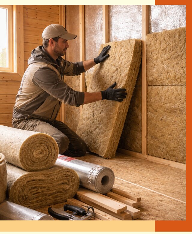 Утепление бани в Выксе под ключ от 4667 руб./м2 — утеплить потолок, пол и стены | ТепломастерВкс