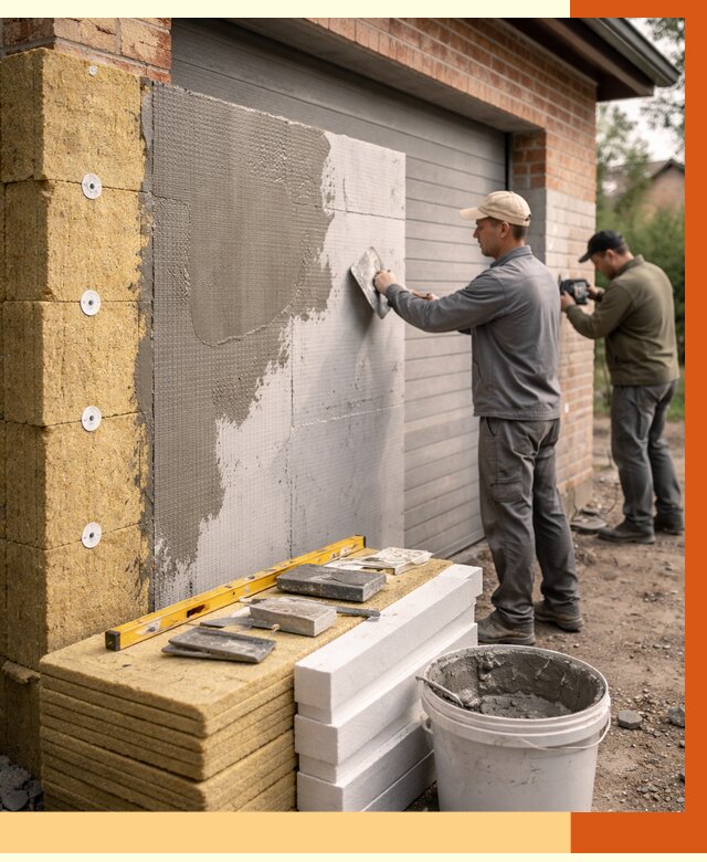 Утепление гаража снаружи в Выксе от 4355 руб. за м2 — наружное утепление под ключ | ТепломастерВкс