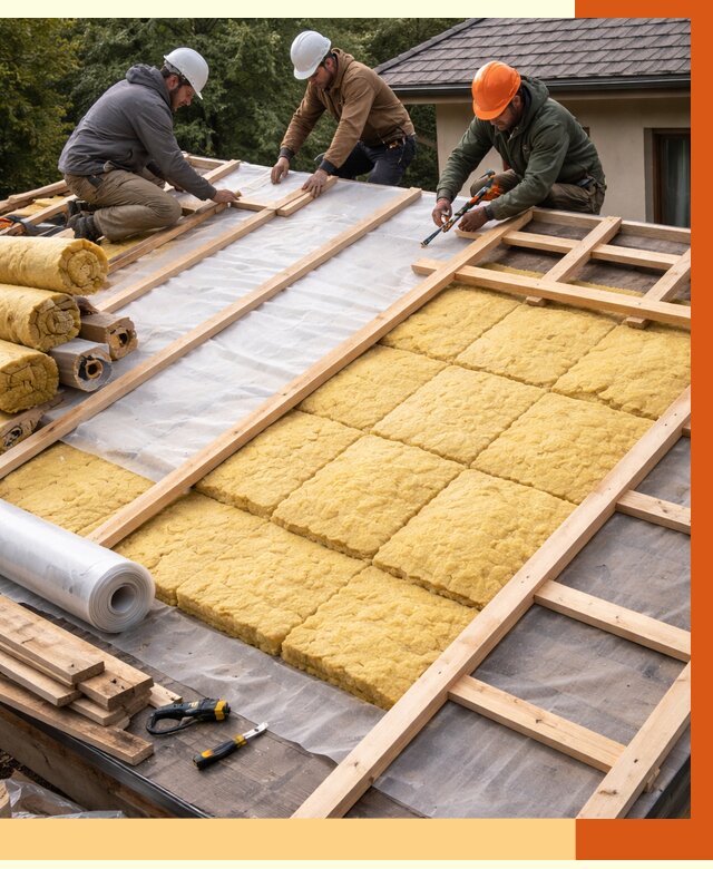 Утепление скатной крыши в Выксе от 1296 руб./м2 под ключ | ТепломастерВкс