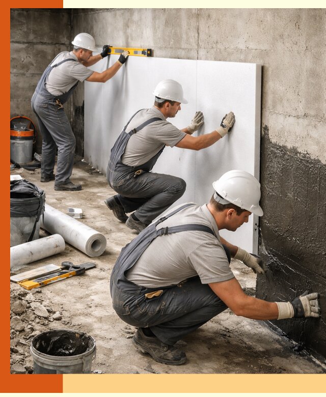 Утепление фундамента изнутри профессионально в Выксе