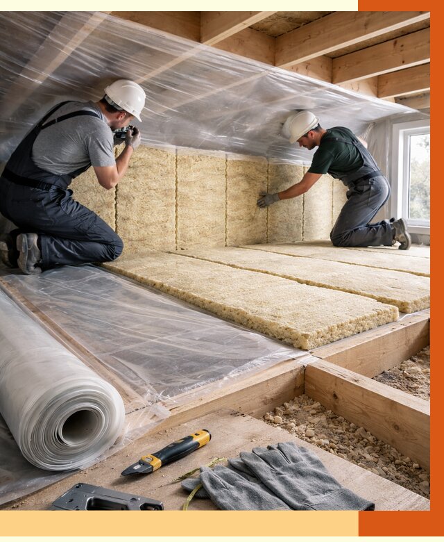 Утепление перекрытий в Выксе от 2955 руб/м2 — утепление межэтажных и чердачных | ТепломастерВкс