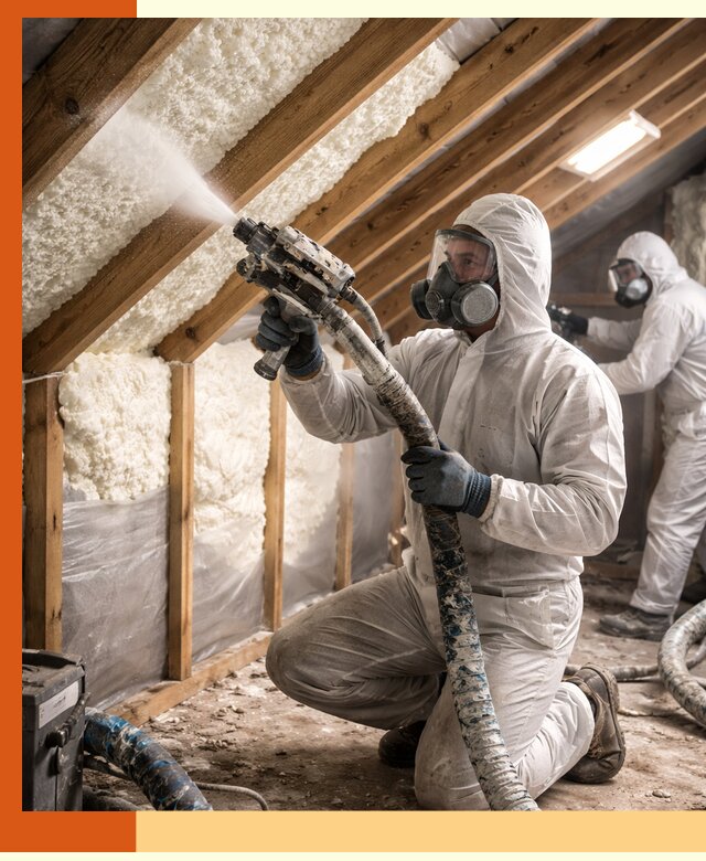 Утепление чердака пенополиуретаном (ППУ) в Выксе