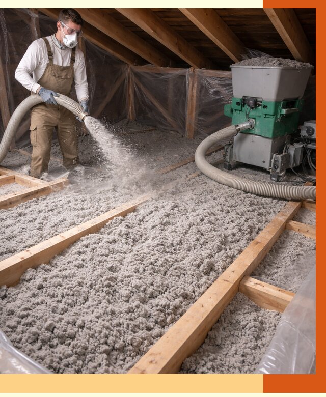 Утепление чердака эковатой в Выксе от 1504 руб/м2 — заказать у ТепломастерВкс