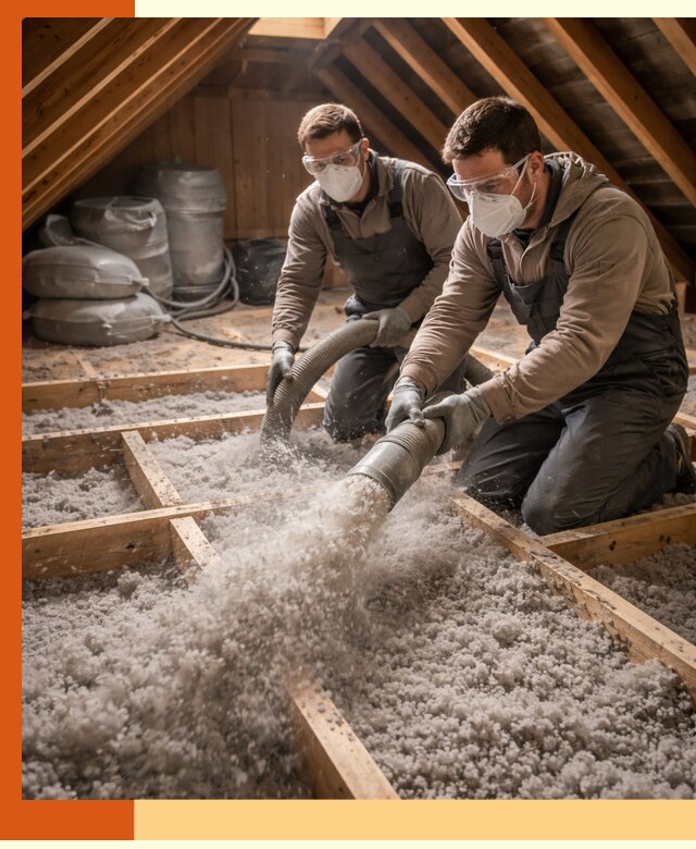 Утепление чердака эковатой в Выксе — быстро и надёжно