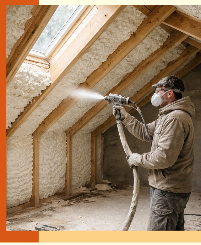 Утепление мансарды ППУ в Выксе быстро и надежно