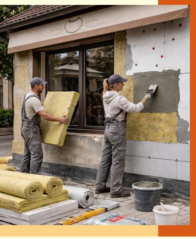 Утепление кафе в Выксе от 4355 руб/м2 — комплексно под ключ | ТепломастерВкс