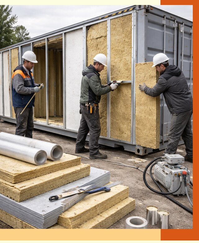 Утепление морского контейнера в Выксе от 3889 руб. под ключ | ТепломастерВкс