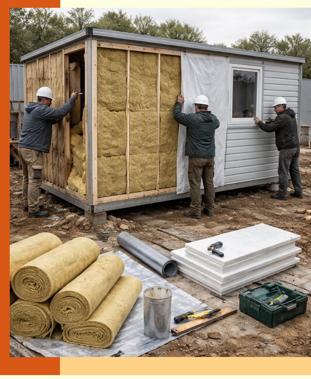 Утепление строительной бытовки под ключ в Выксе для любых условий