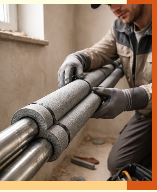 Утепление труб отопления в Выксе от 2955 руб. за м² — услуги под ключ | ТепломастерВкс