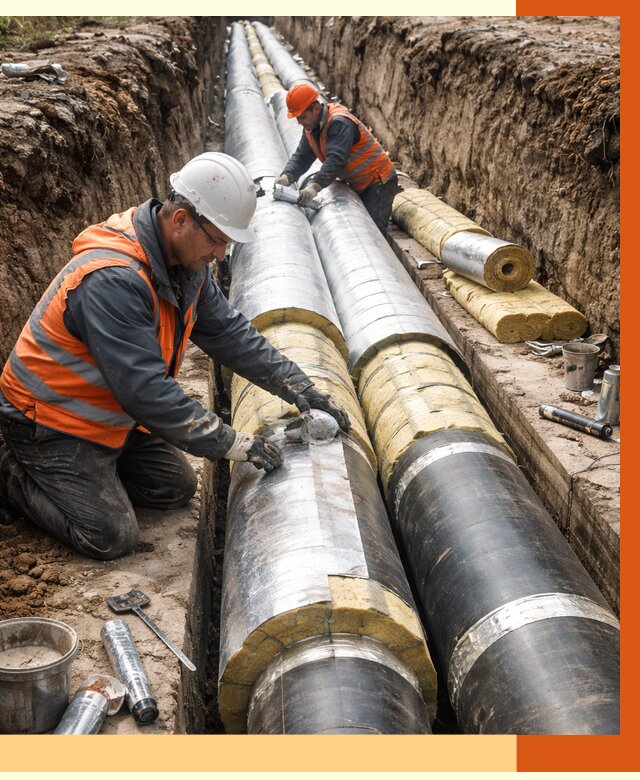 Утепление теплотрассы в Выксе от 4667 руб./м2 — ппу и комплексная изоляция | ТепломастерВкс