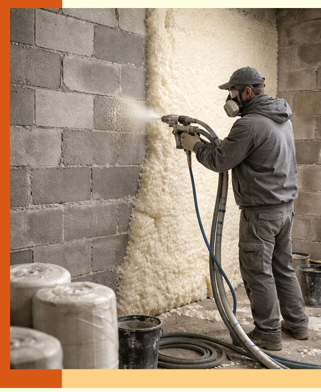 Утепление блочной стены ППУ в Выксе качественно и надёжно