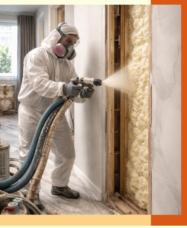 Межстеновое утепление ППУ в Выксе от 2852 руб/м2 — межстенное утепление под ключ | ТепломастерВкс