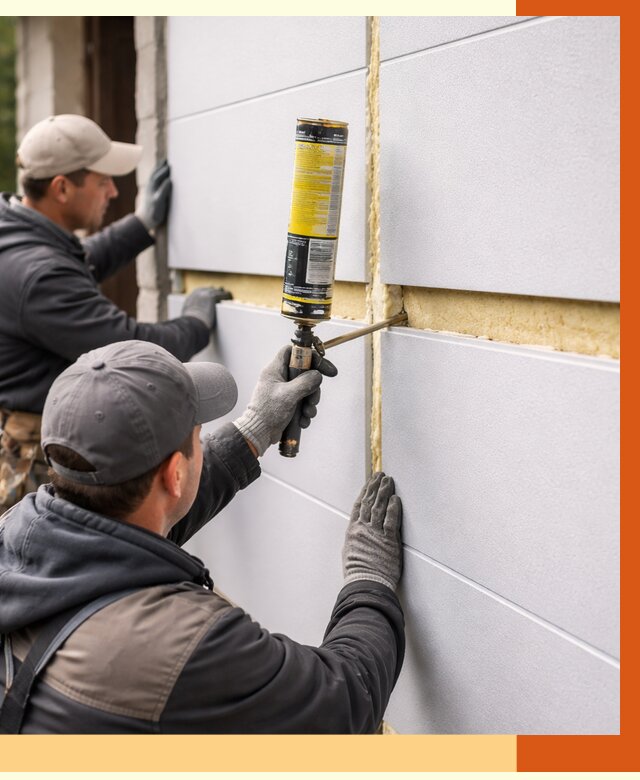 Утепление сэндвич панелей ППУ в Выксе от 4355 руб. за м2 | ТепломастерВкс