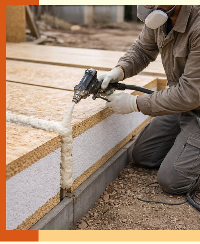 Утепление СИП-панелей пенополиуретаном (ППУ) в Выксе