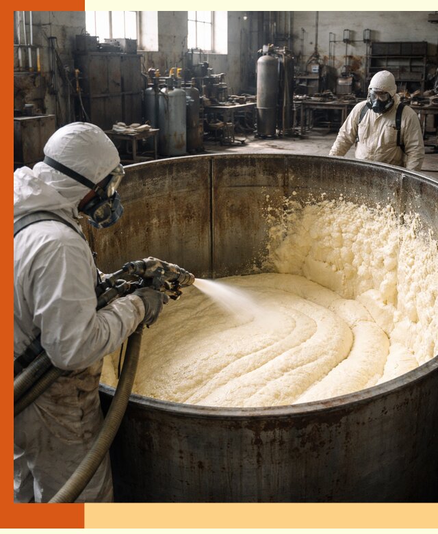 Заливка ппу в емкости с полной изоляцией и герметизацией в Выксе