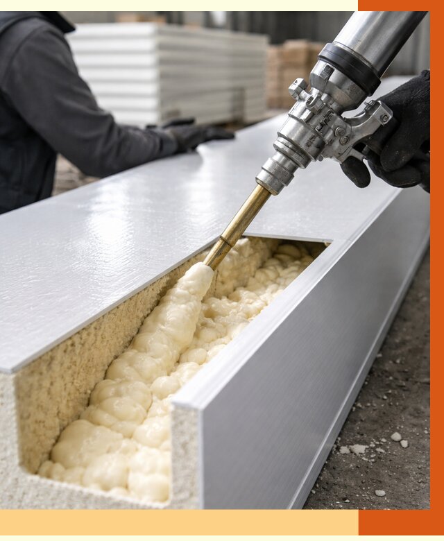 Заполнение пустот холодильных панелей в Выксе от 7778 руб. | ТепломастерВкс