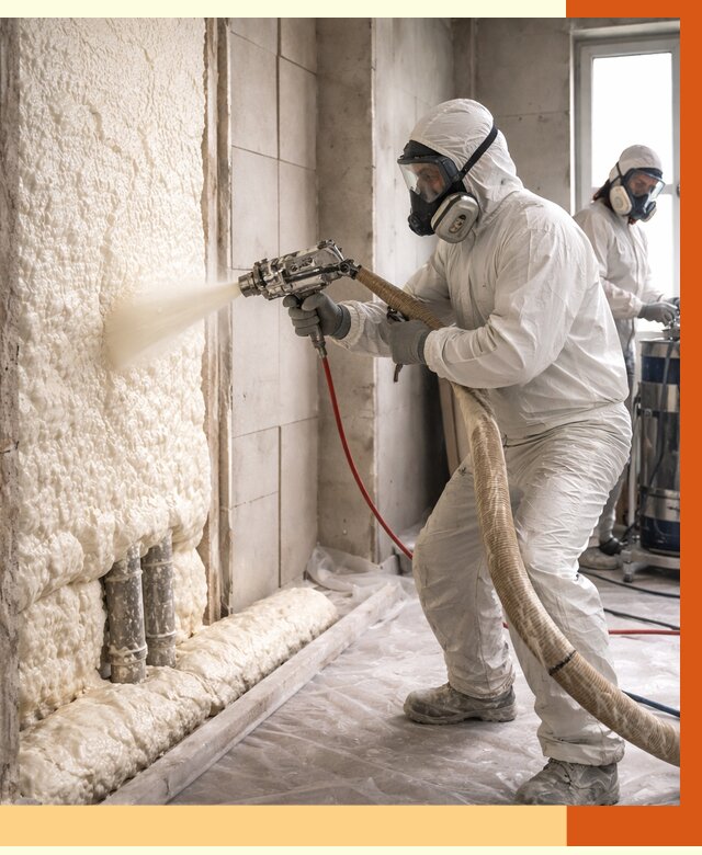 Напыление пенополиуретана в Выксе от 7778 руб./м2 — услуги и монтаж ППУ | ТепломастерВкс