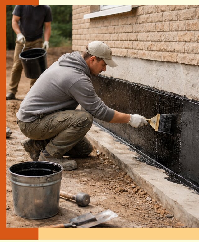 Гидроизоляция цоколя домов и зданий в Выксе эффективными методами