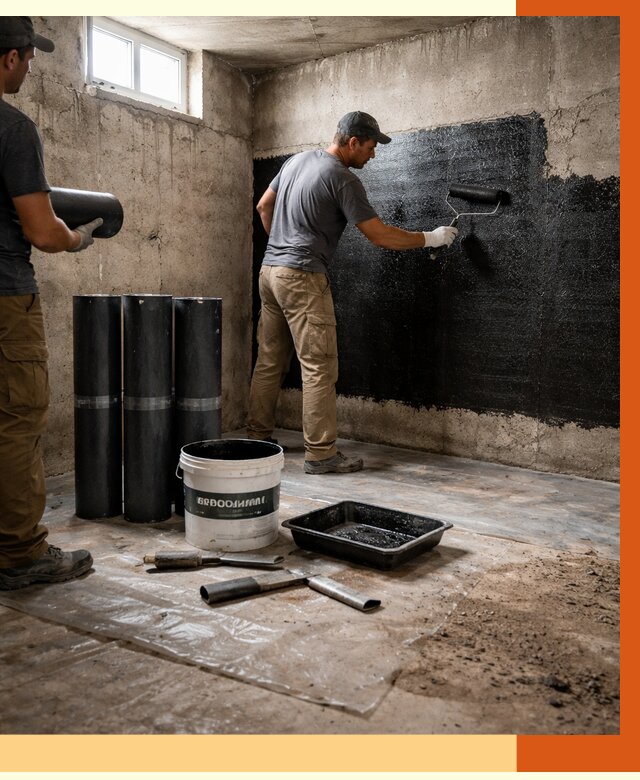 Гидроизоляция подвала в Выксе от 3630 руб. под ключ | Профессионально — ТепломастерВкс