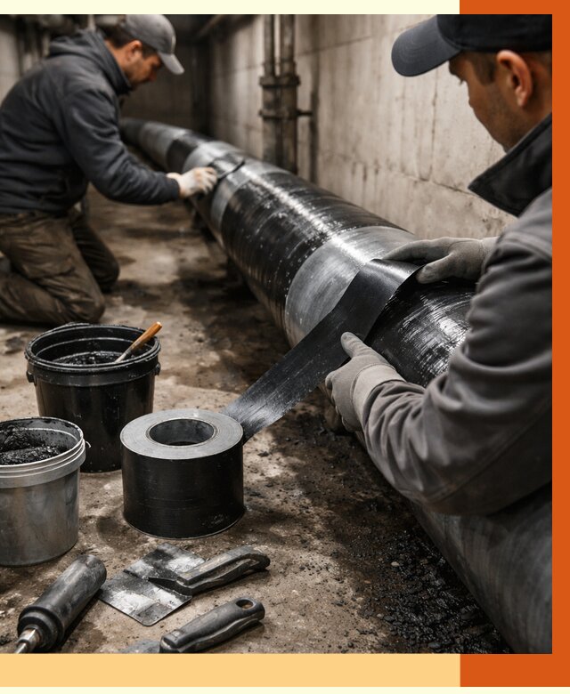 Гидроизоляция труб в Выксе от 2593 руб. — профессиональная герметизация | ТепломастерВкс