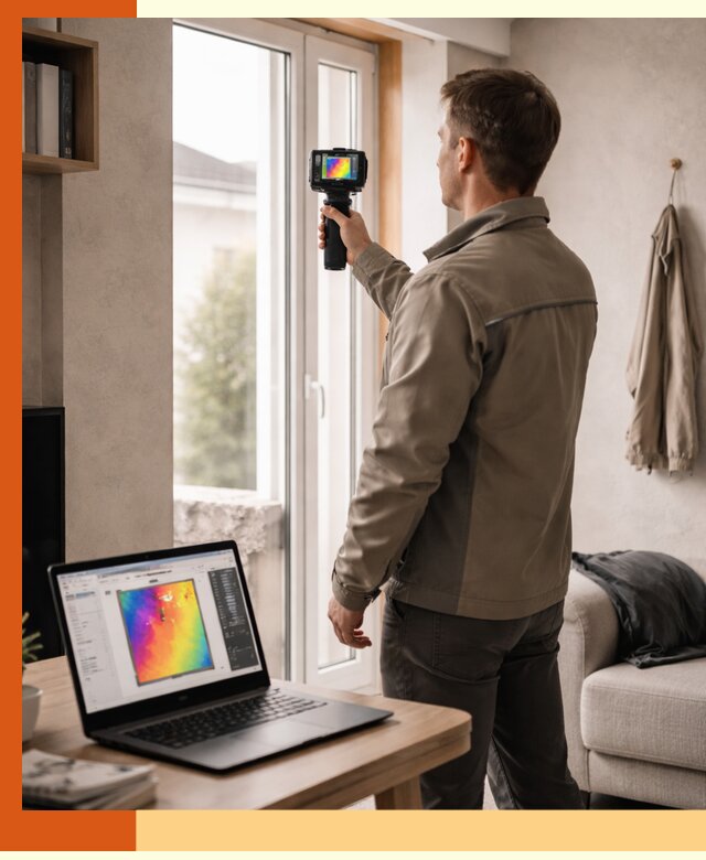 Тепловизионное обследование квартиры в Выксе для поиска утечек тепла