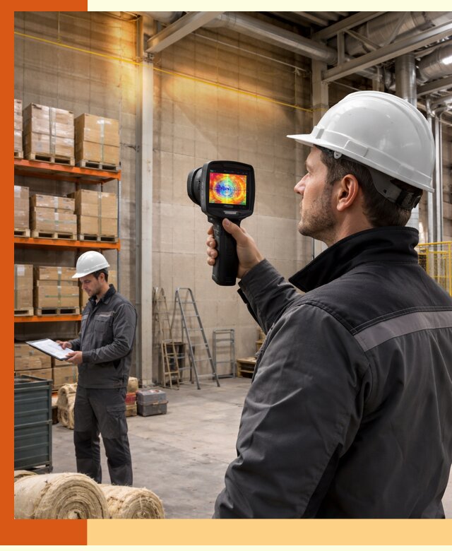 Тепловизионное обследование склада и выявление утечек в Выксе