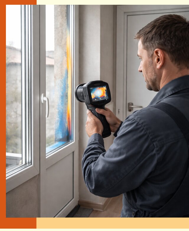 Тепловизионное обследование окон и дверей в Выксе