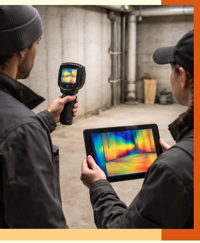 Тепловизионное обследование подвала в Выксе от 4667 руб. — проверка гидроизоляции | ТепломастерВкс