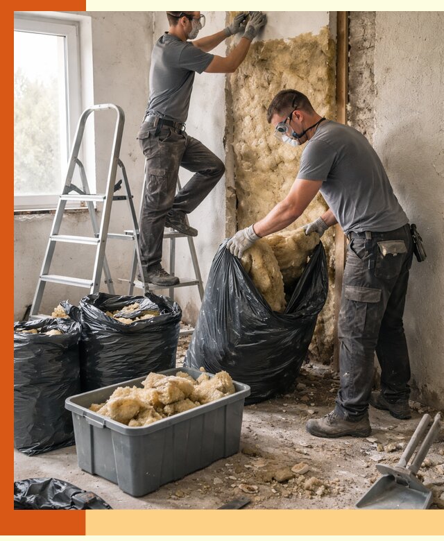 Демонтаж старого утеплителя и вывоз отходов в Выксе