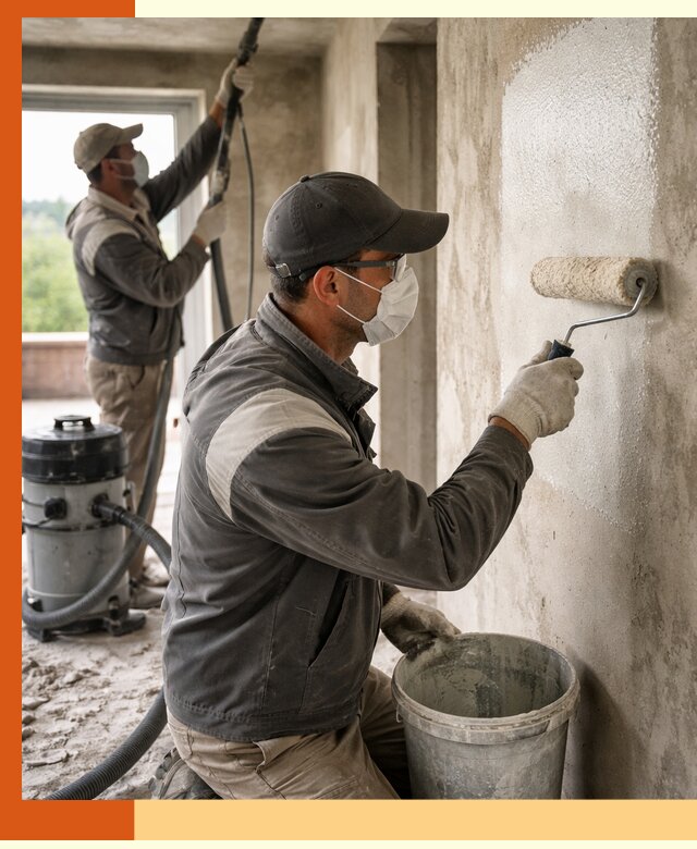 Подготовка поверхности под напыление утеплителя в Выксе